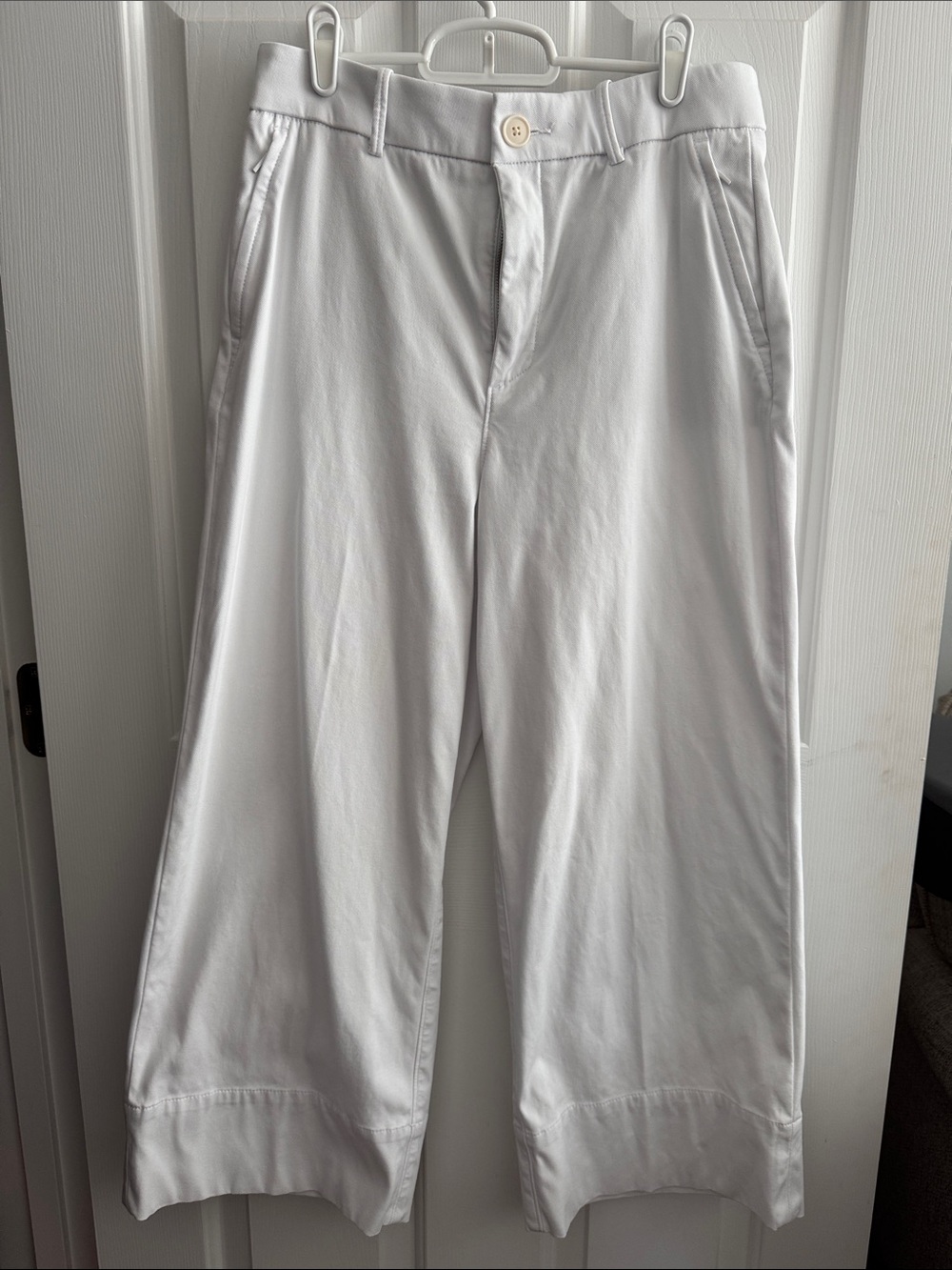 SPANX White Cropped Wide-Leg Pants